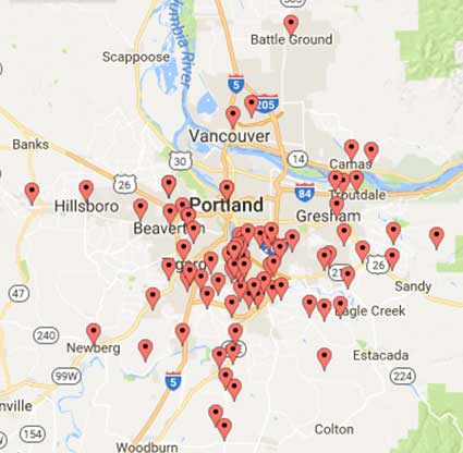 portland service area map